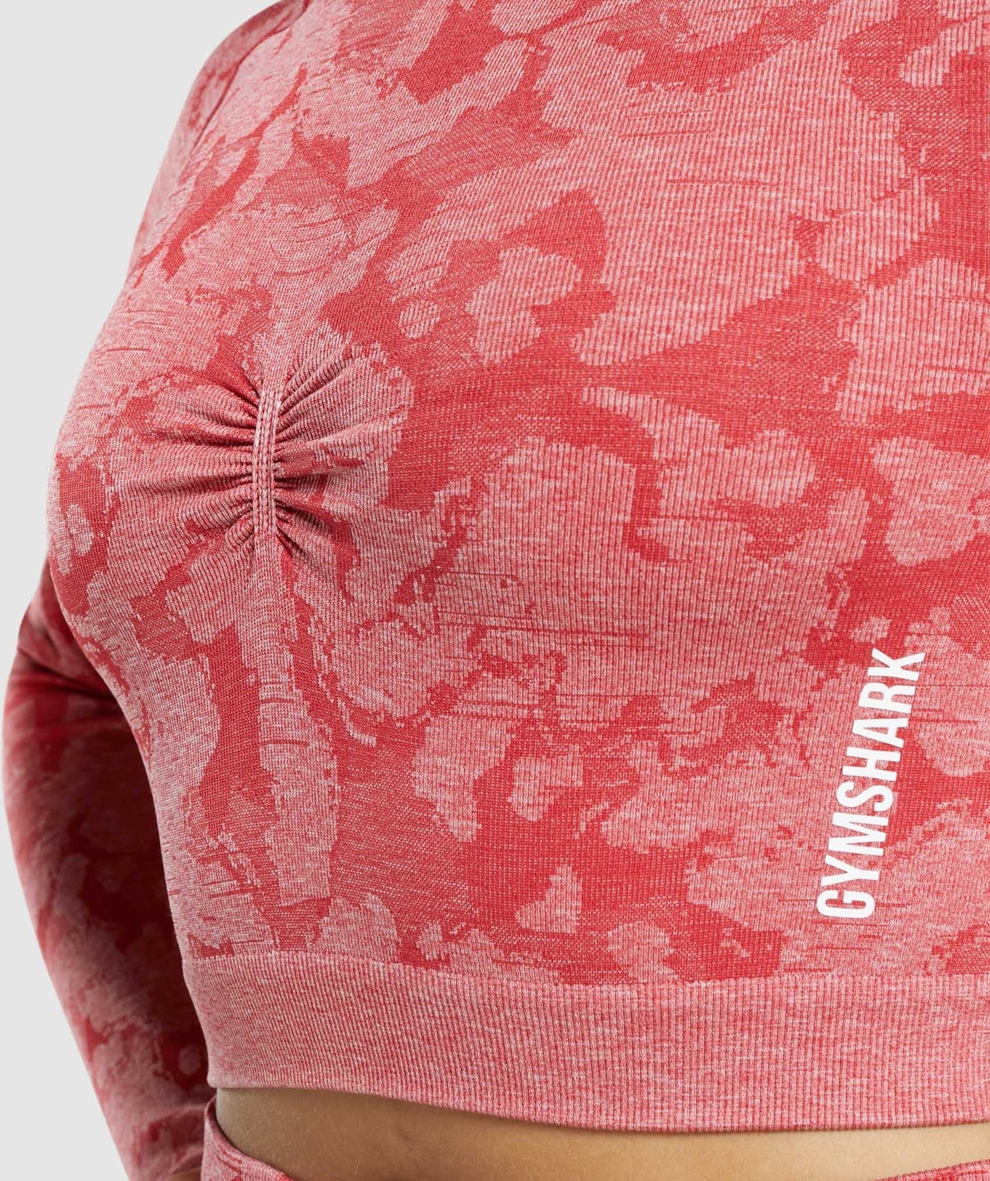 Gymshark Adapt Camo Seamless Long Sleeve Crop Top - Red