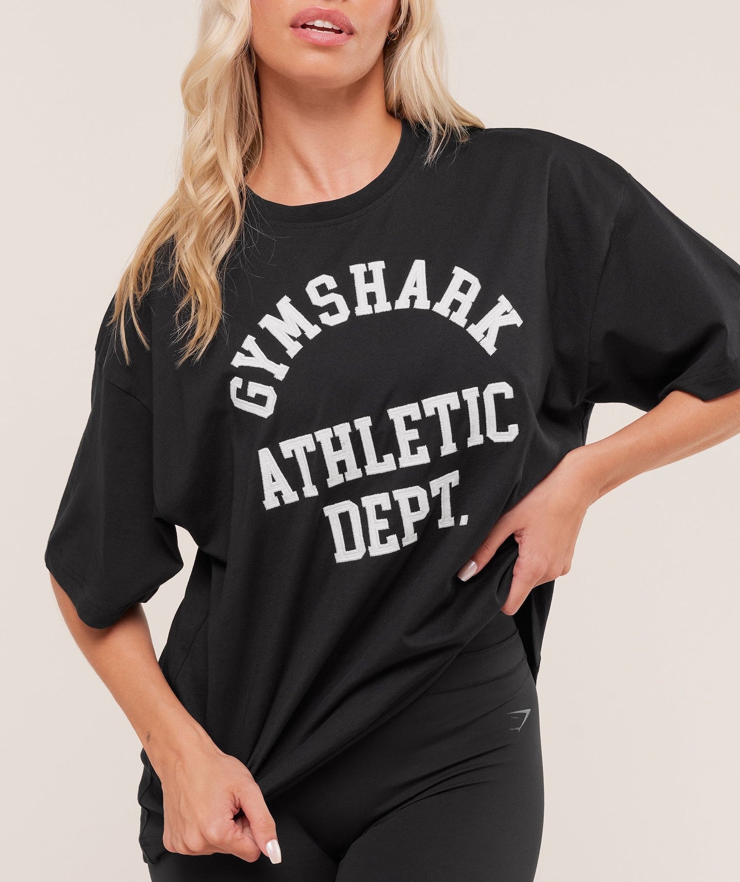 Gymshark Athletic Department Oversized Graphic T-Shirt - Black