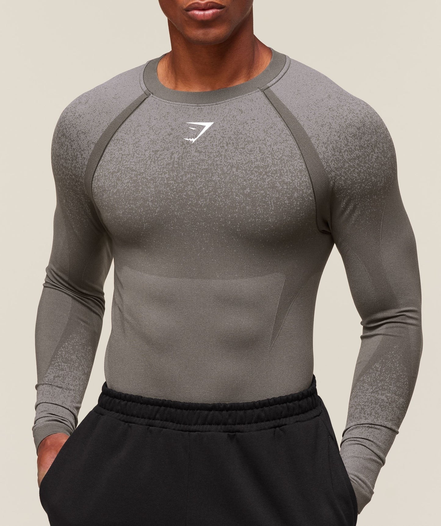 Gymshark Shadow Seamless Long Sleeve T-Shirt - Meteor Grey