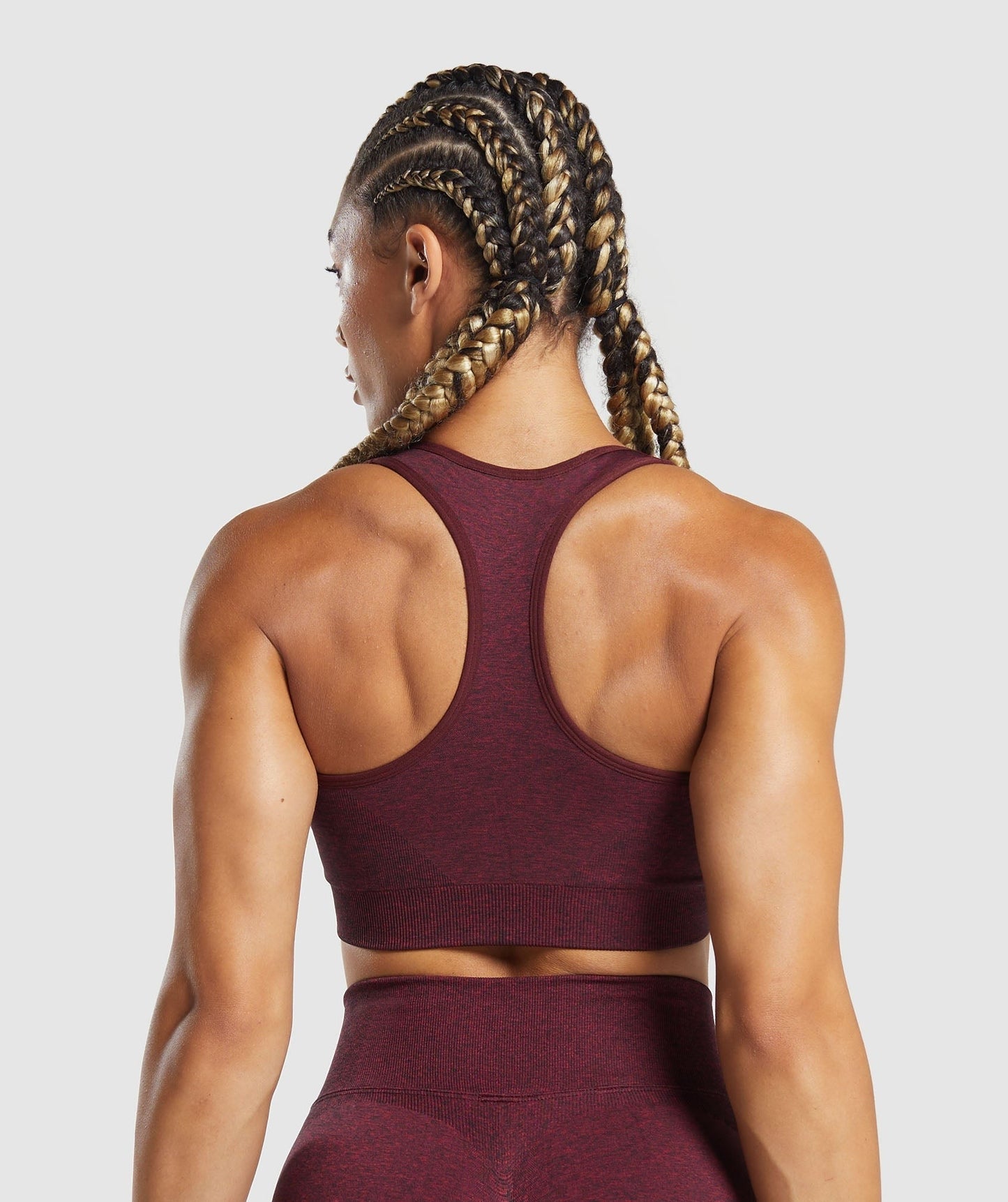 Gymshark Lift Seamless Sports Bra - Vintage Pink/Black Marl