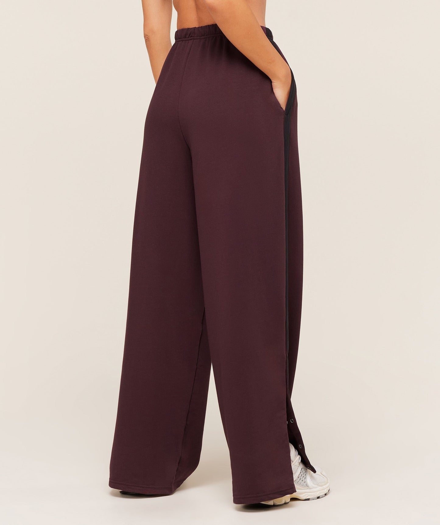 Gymshark Retro Stripe Snap Pants - Cherry Purple/Black