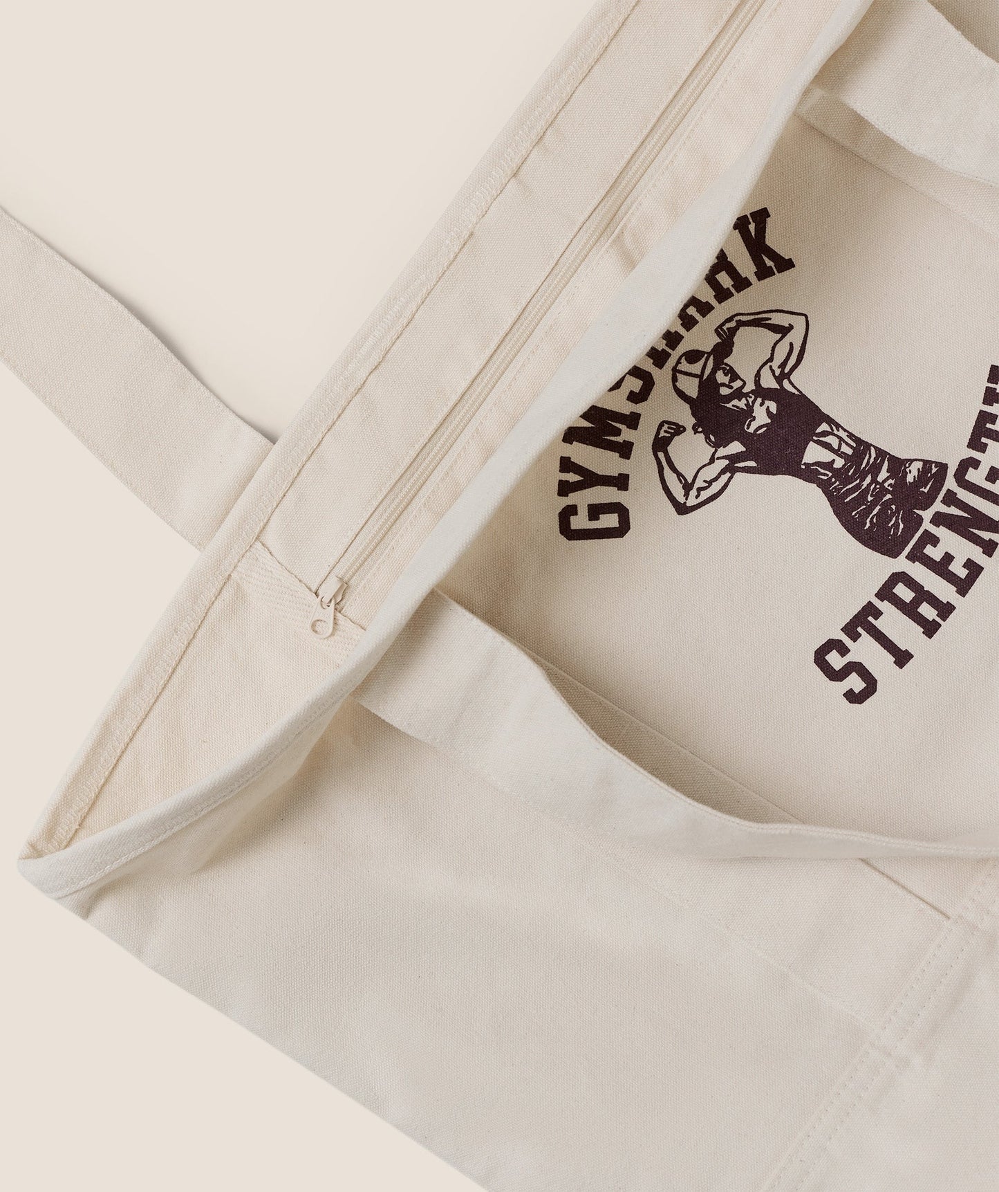 Gymshark Strength Graphic Tote Bag - Ecru White