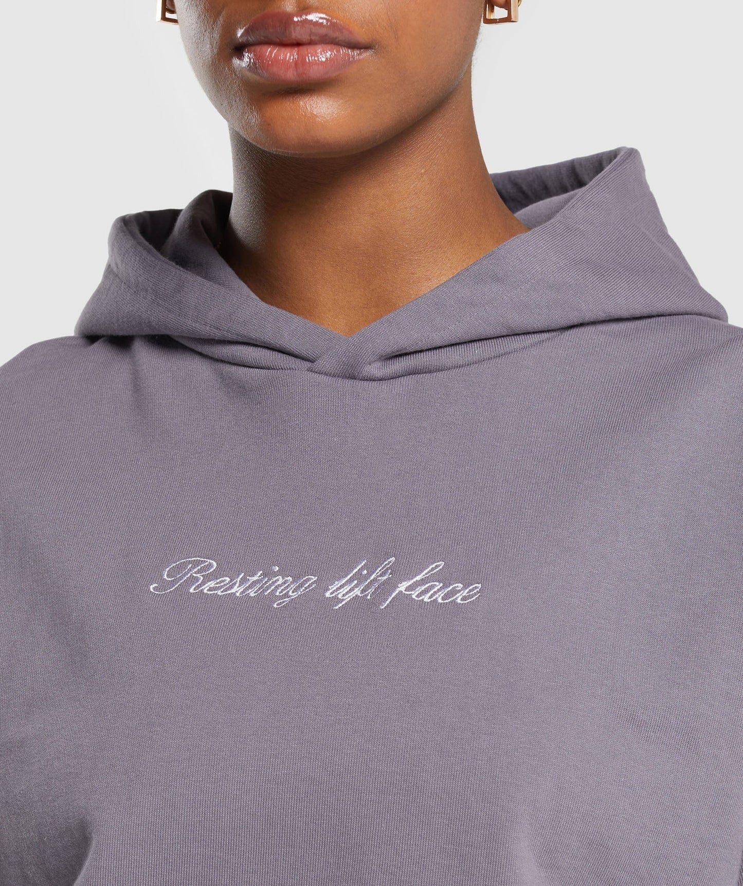 Gymshark Tattoo Oversized Hoodie - Fog Purple