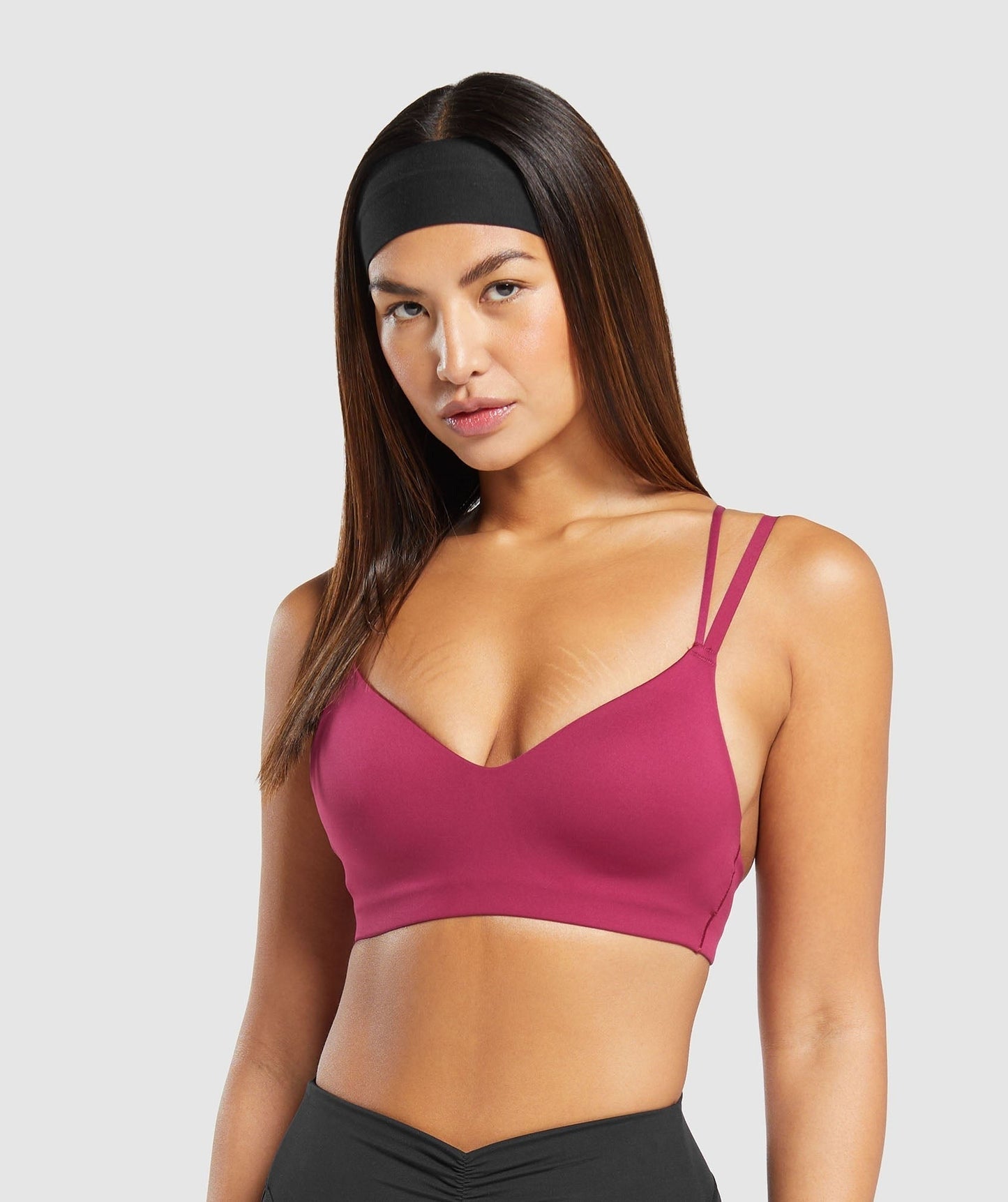 Gymshark Strappy Back Light Support Sports Bra - Raspberry Pink
