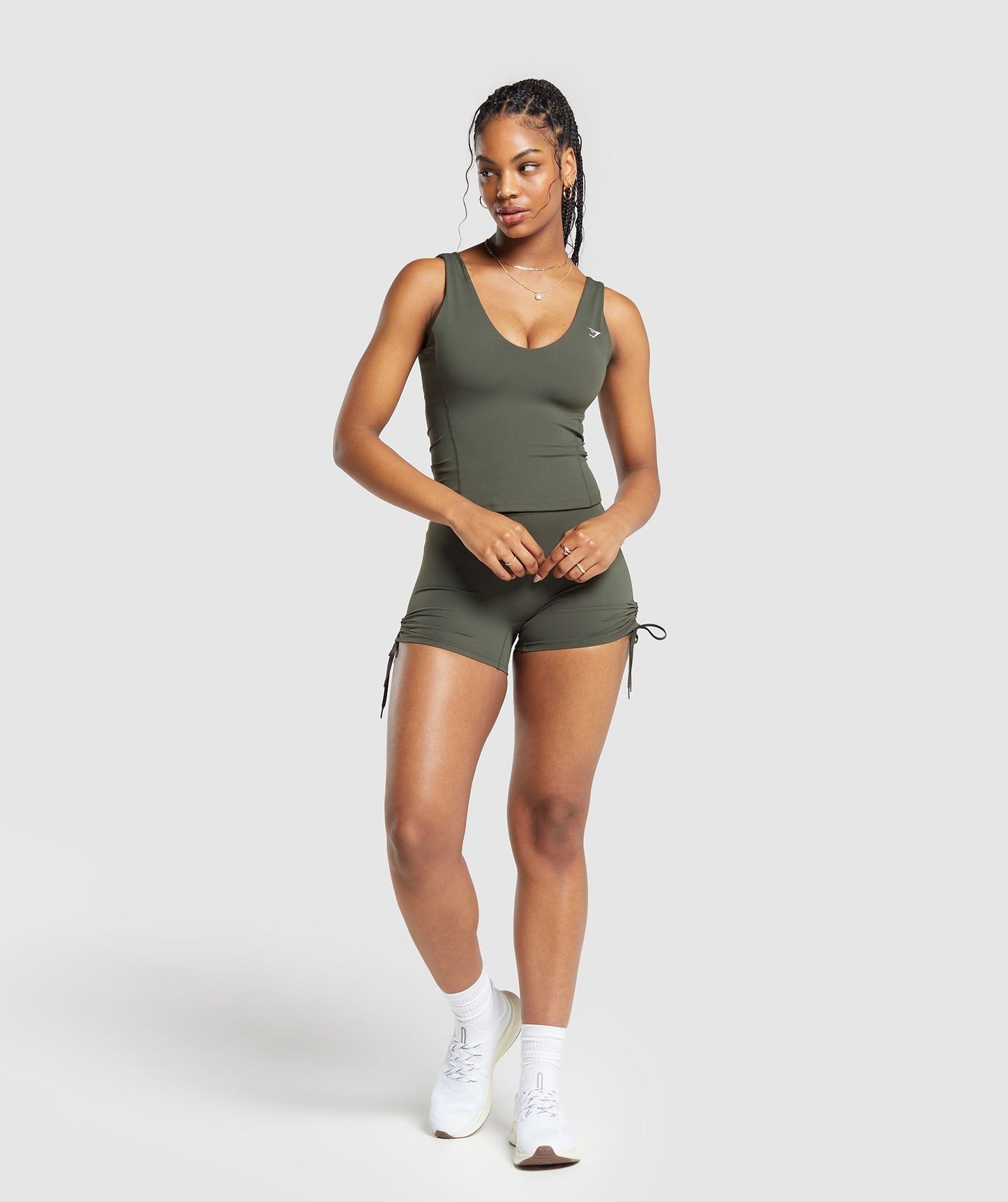 Gymshark Ruche Shorts - Strength Green