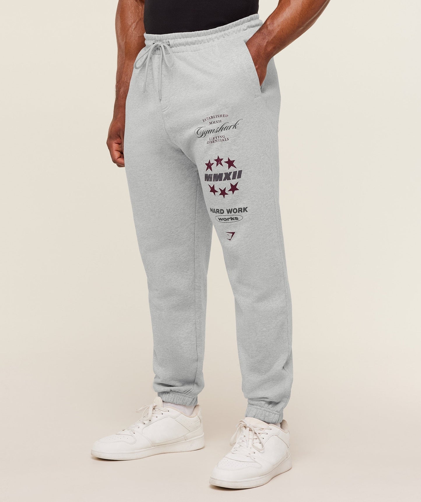 Gymshark Global Lifting Graphic Pants - Light Grey Core Marl