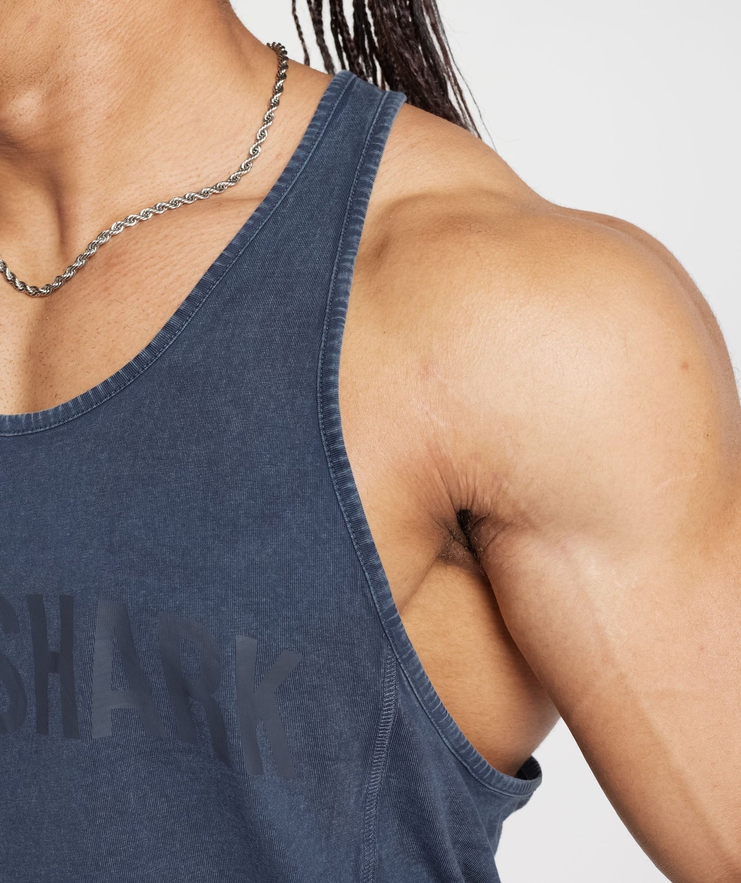 Gymshark Power Washed Stringer - Evening Blue