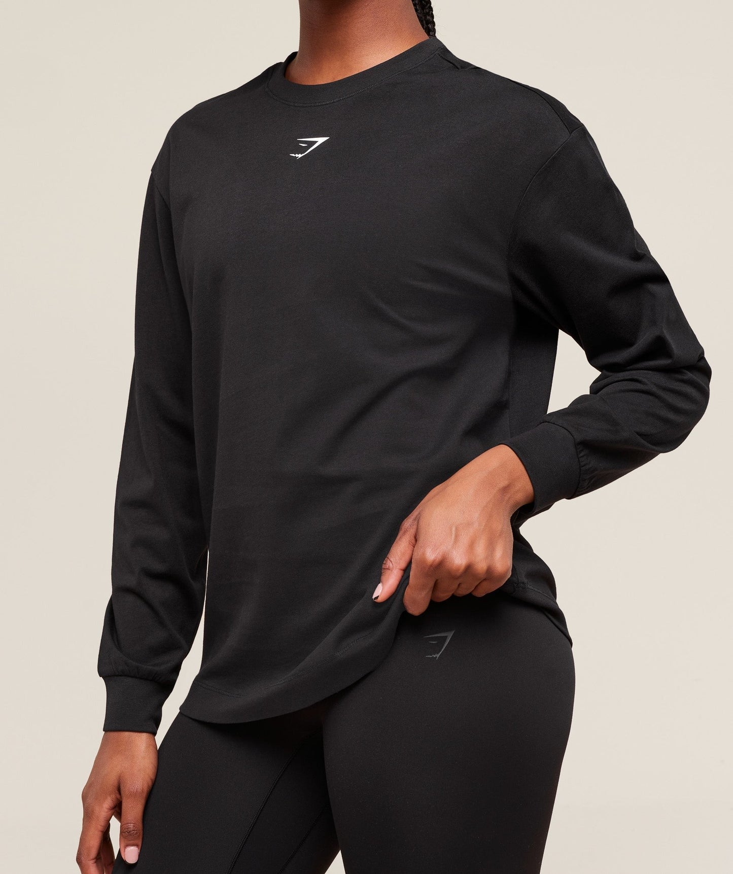 Gymshark Trace Graphic Long Sleeve Top - Black