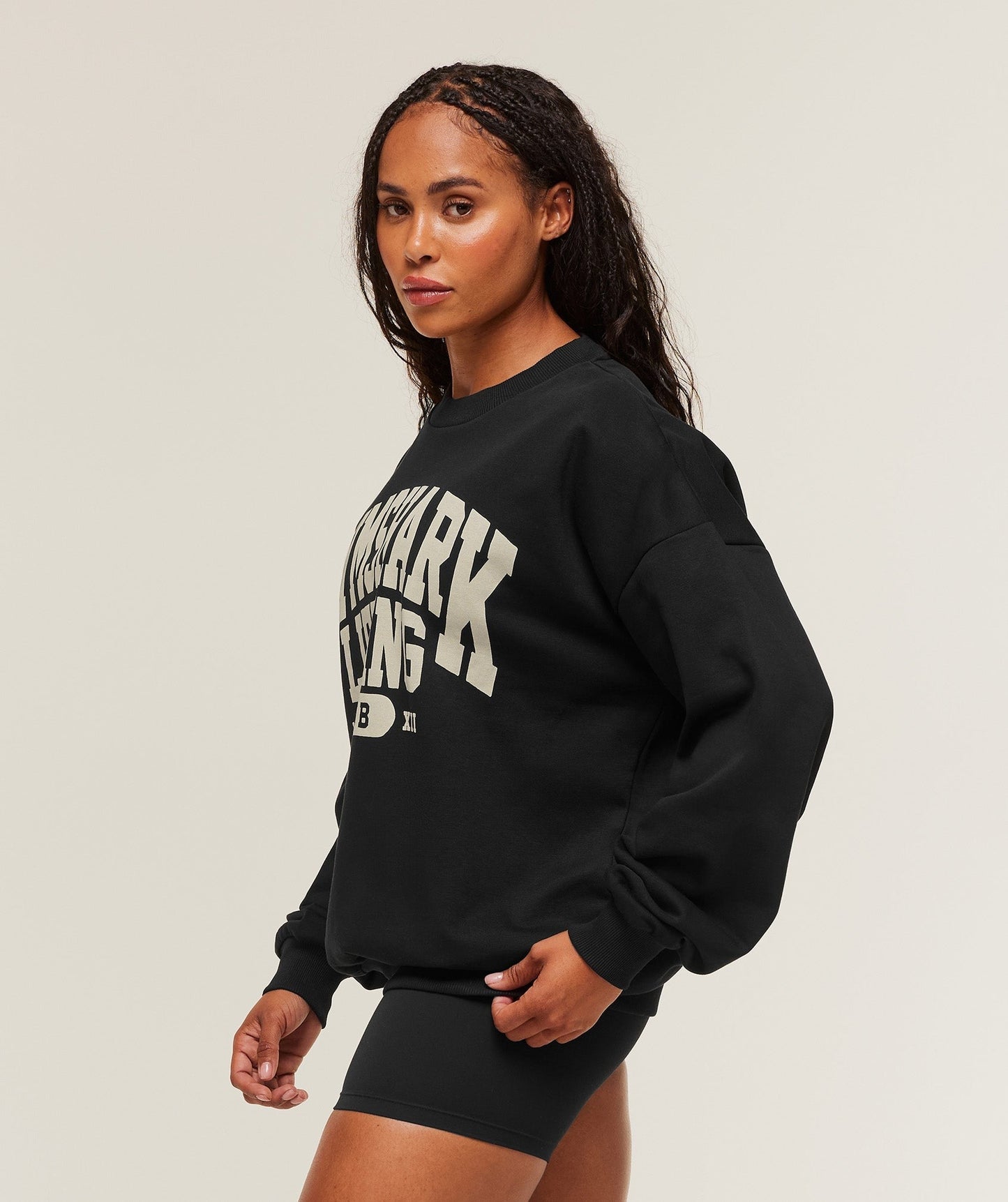 Gymshark Lifting Club Graphic Oversized Crew Neck - Black