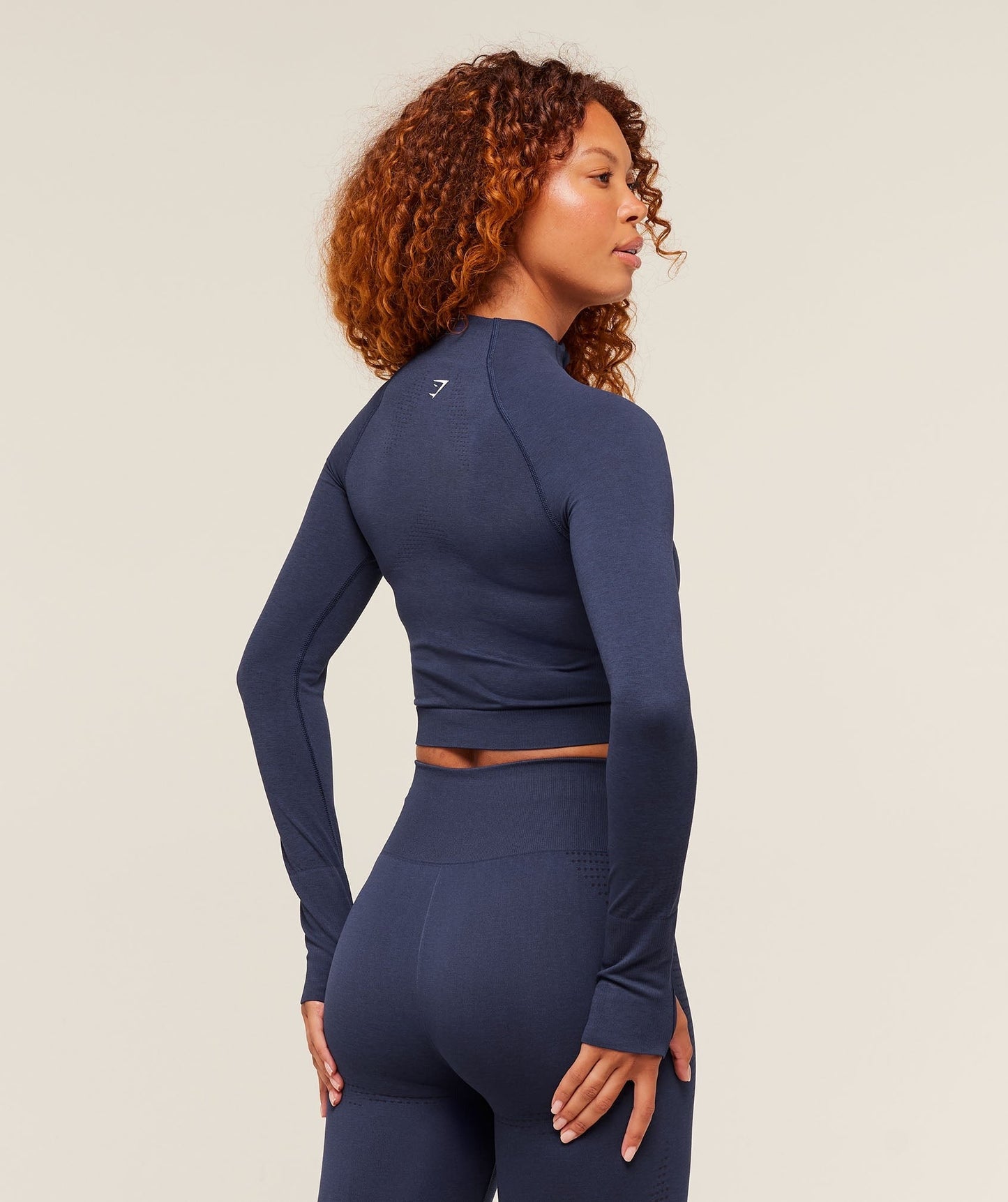 Gymshark Vital Seamless Midi Zip 2.0 Pullover - Heavy Blue Marl