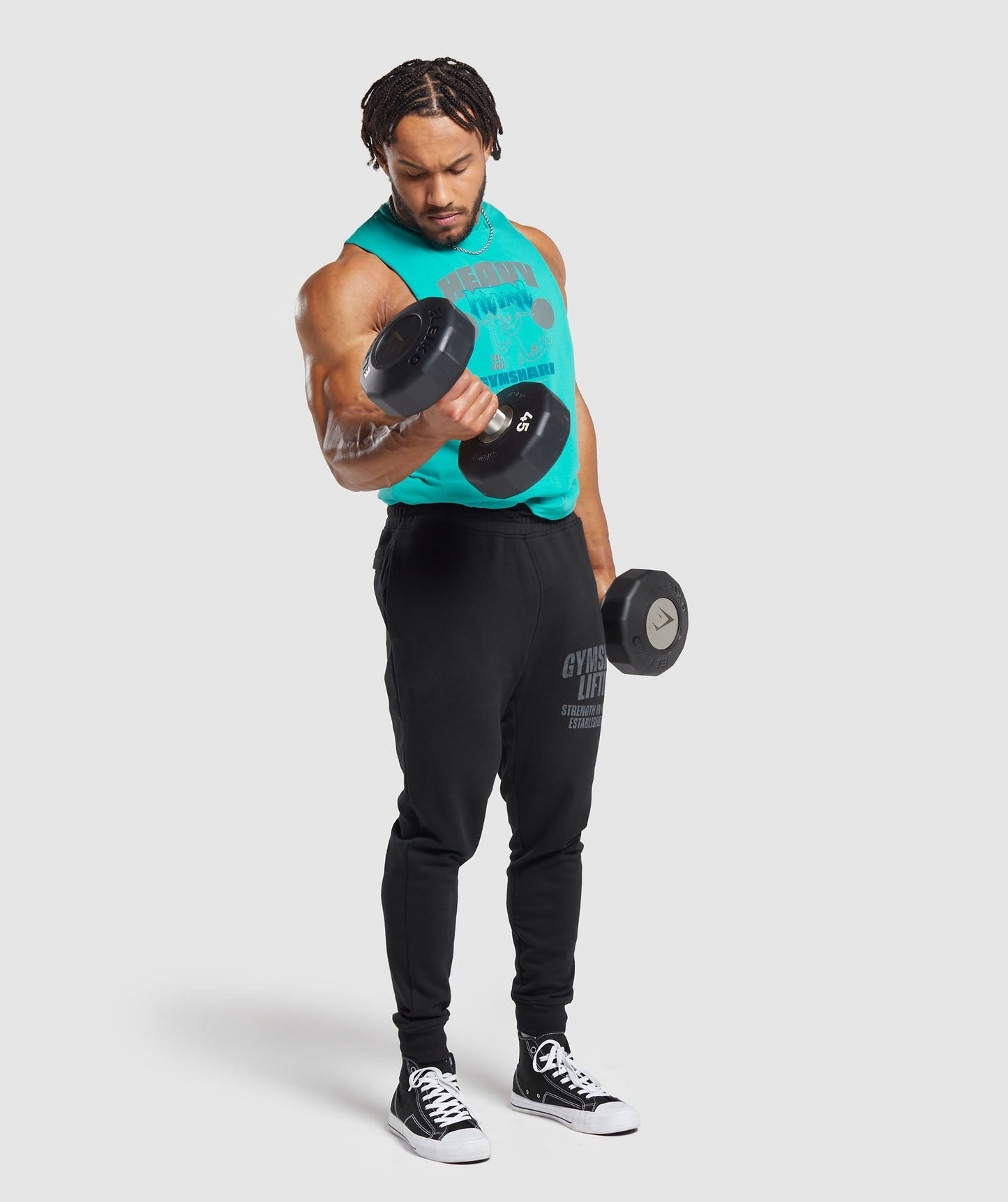 Gymshark Heavy Metal Drop Arm Tank - Blue
