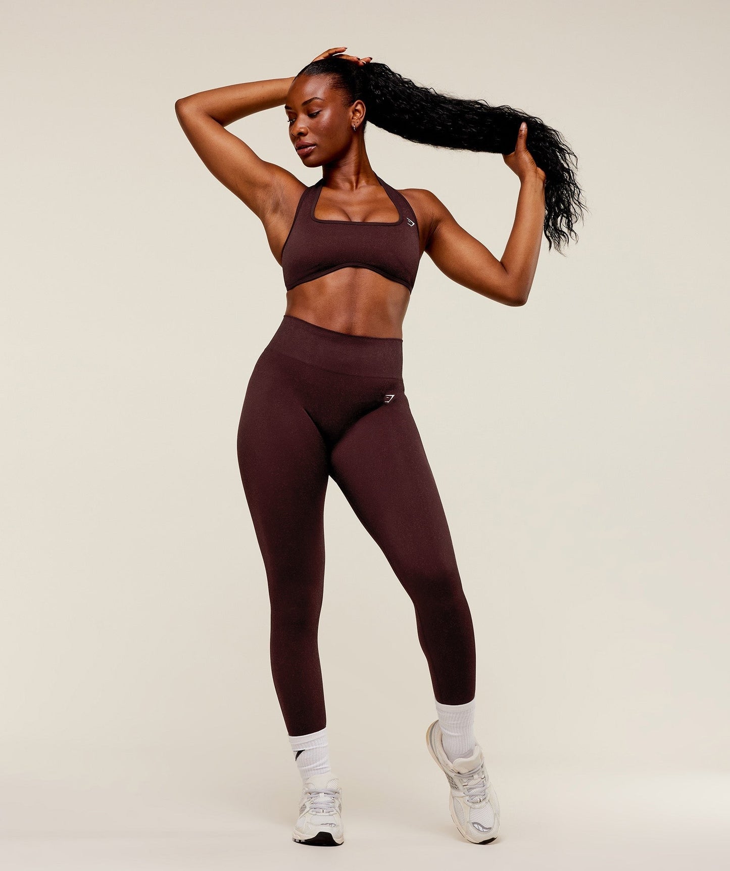 Gymshark Adapt Fleck x Whitney Halterneck Sports Bra - Cherry Purple/Rich Maroon