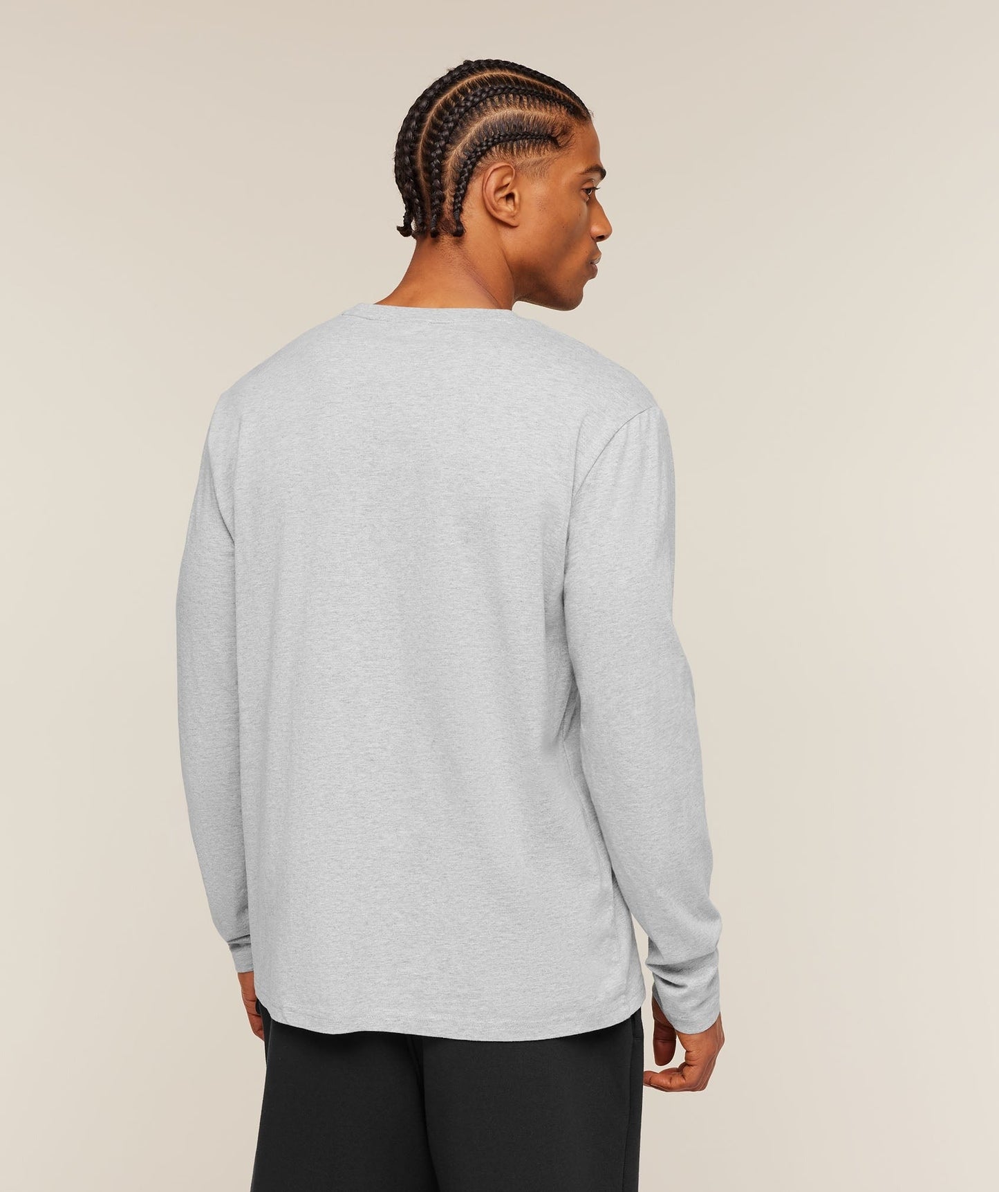 Gymshark Crest Long Sleeve T-Shirt - Light Grey Marl