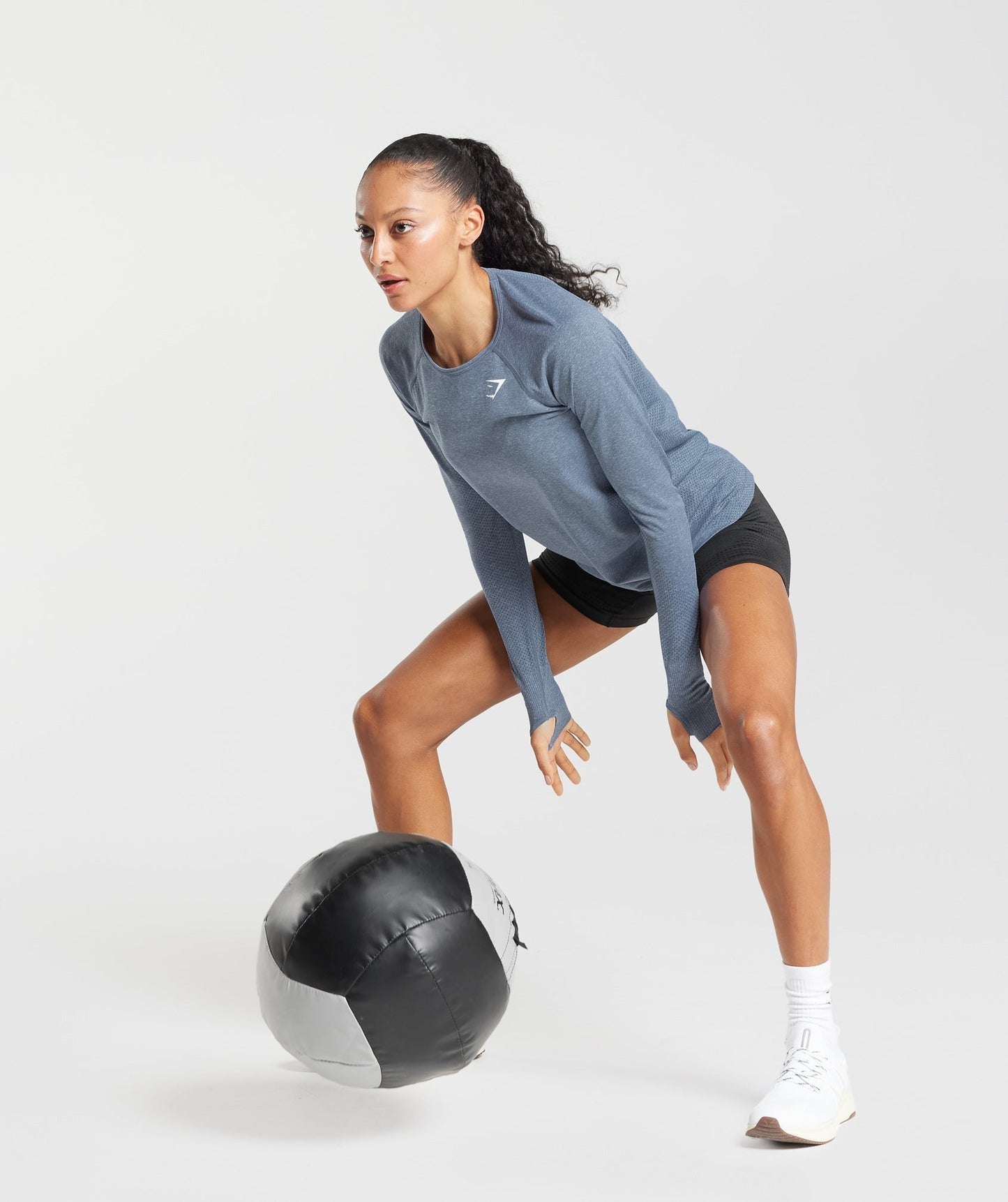 Gymshark Vital Light Long Sleeve Top - Evening Blue Marl