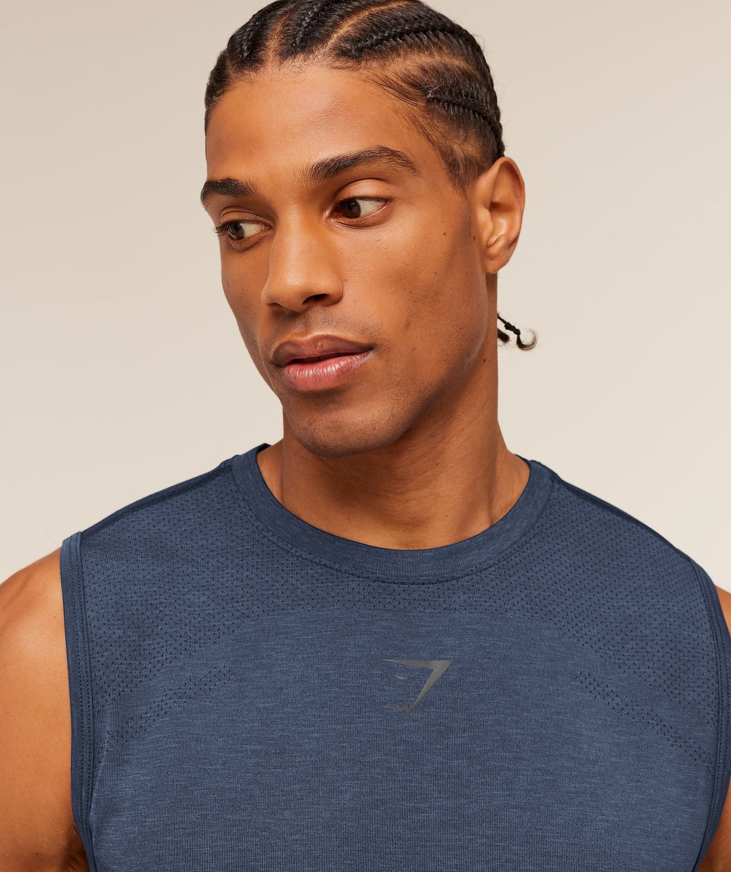 Gymshark Lightweight Seamless Tank - Heavy Blue/Marl