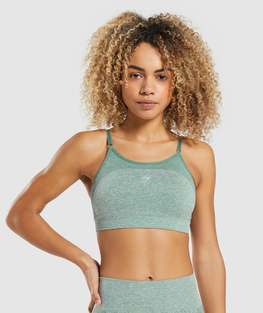 Gymshark Flex Strappy Sports Bra - Studio Green Marl