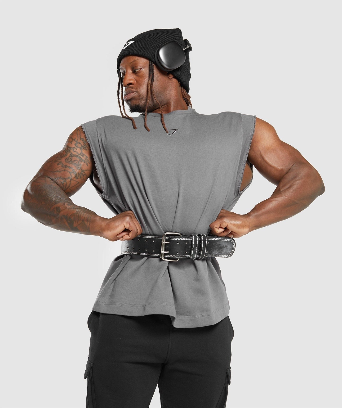 Gymshark Super Natural Cut Off Tank - Brushed Grey