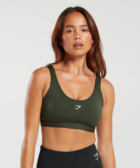 Gymshark FRACTION SPORTS BRA - Winter Olive