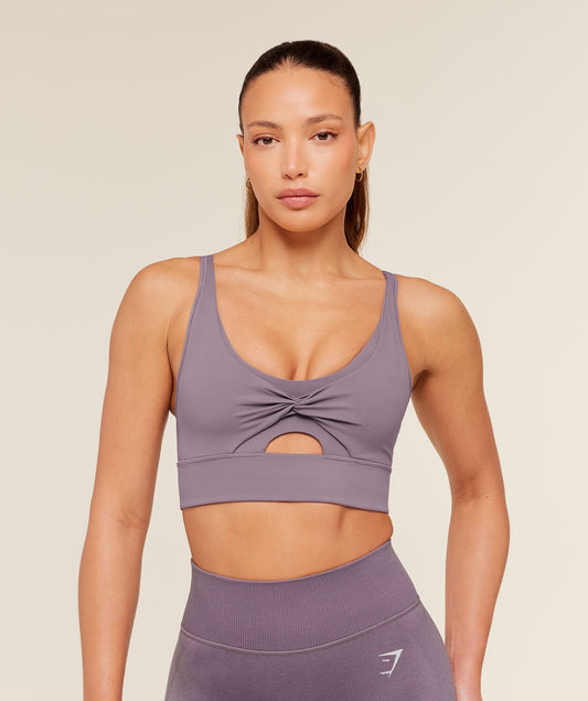 Gymshark Twist Front Sports Bra - Dusk Purple