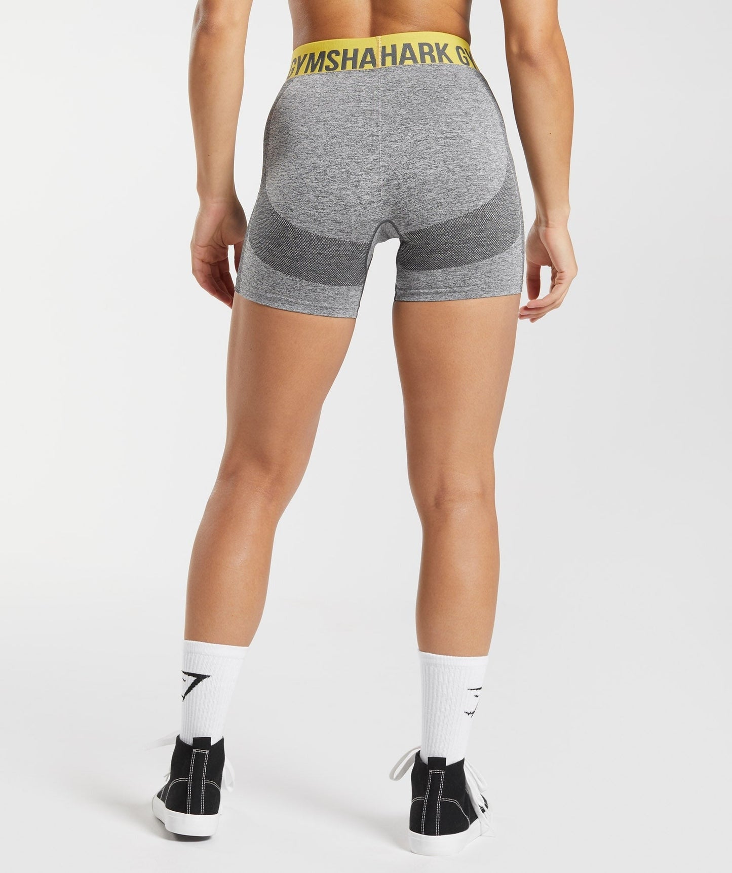 Gymshark Flex Shorts - Charcoal Grey/Medallion Yellow