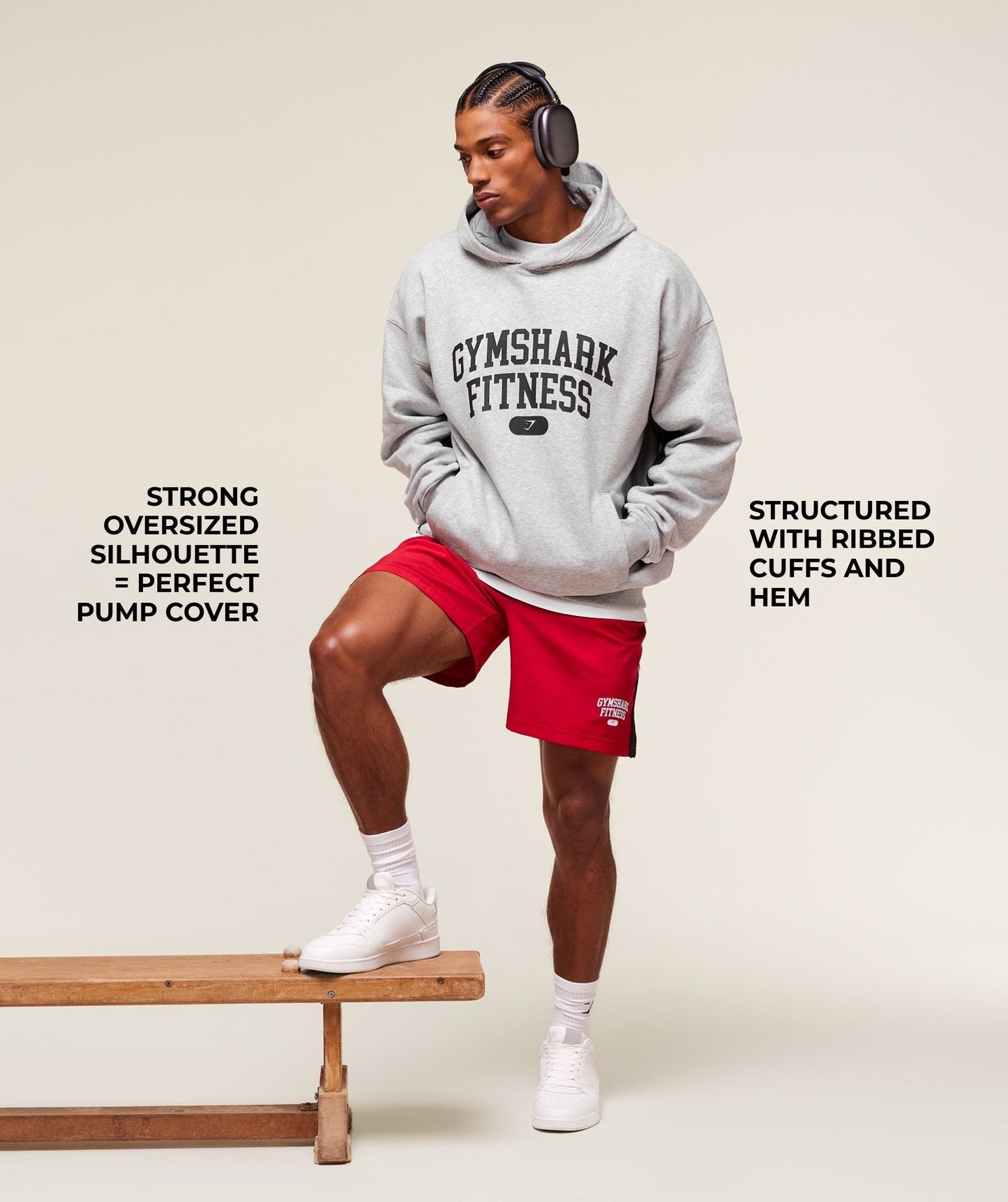 Gymshark Campus Hoodie - Light Grey Core Marl