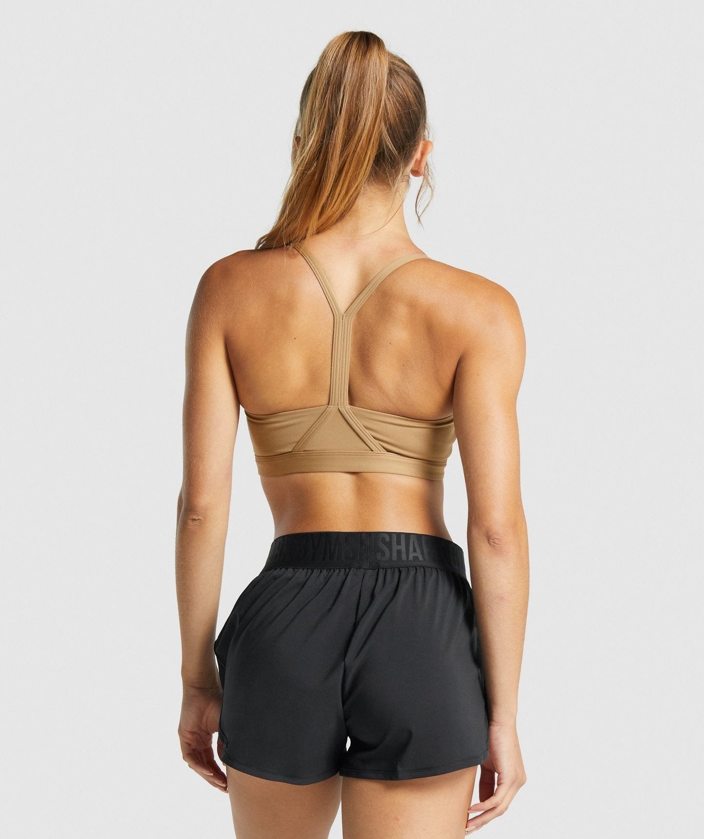 Gymshark V Neck Training Sports Bra - Light Brown