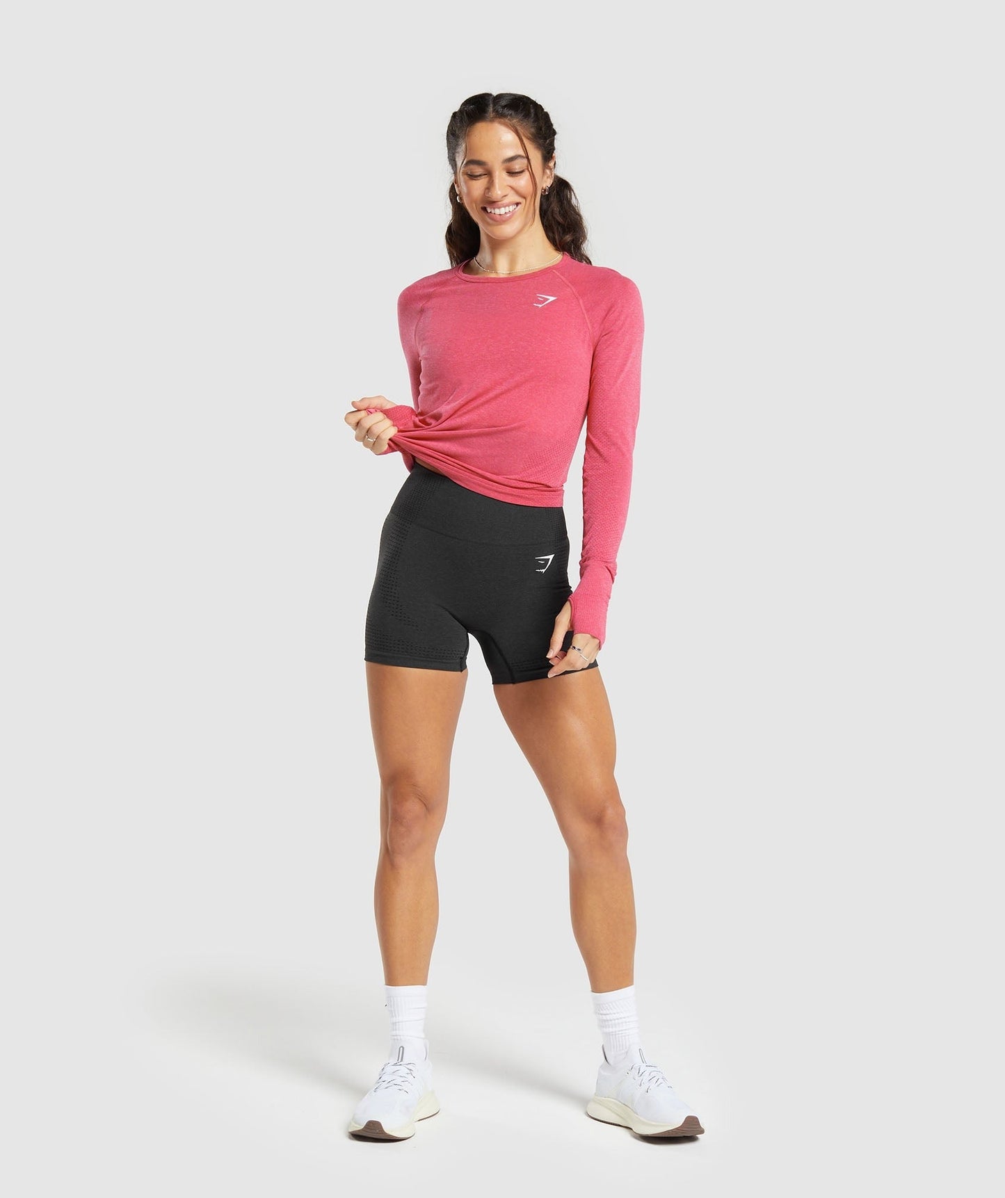 Gymshark Vital Light Long Sleeve Top - Bright Fuchsia Marl