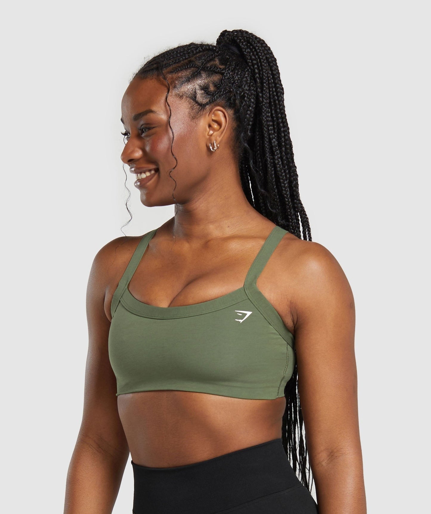 Gymshark Cotton Lifting Sports Bra - Core Olive