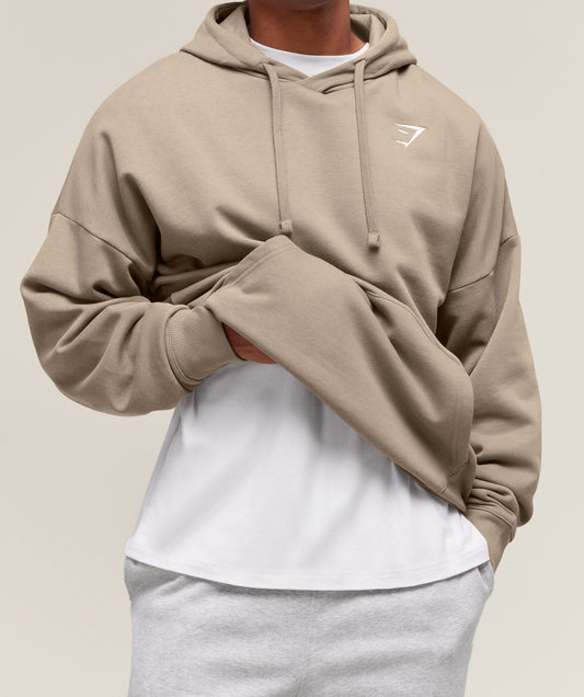 Gymshark Crest Oversized Hoodie - Lifestyle Brown