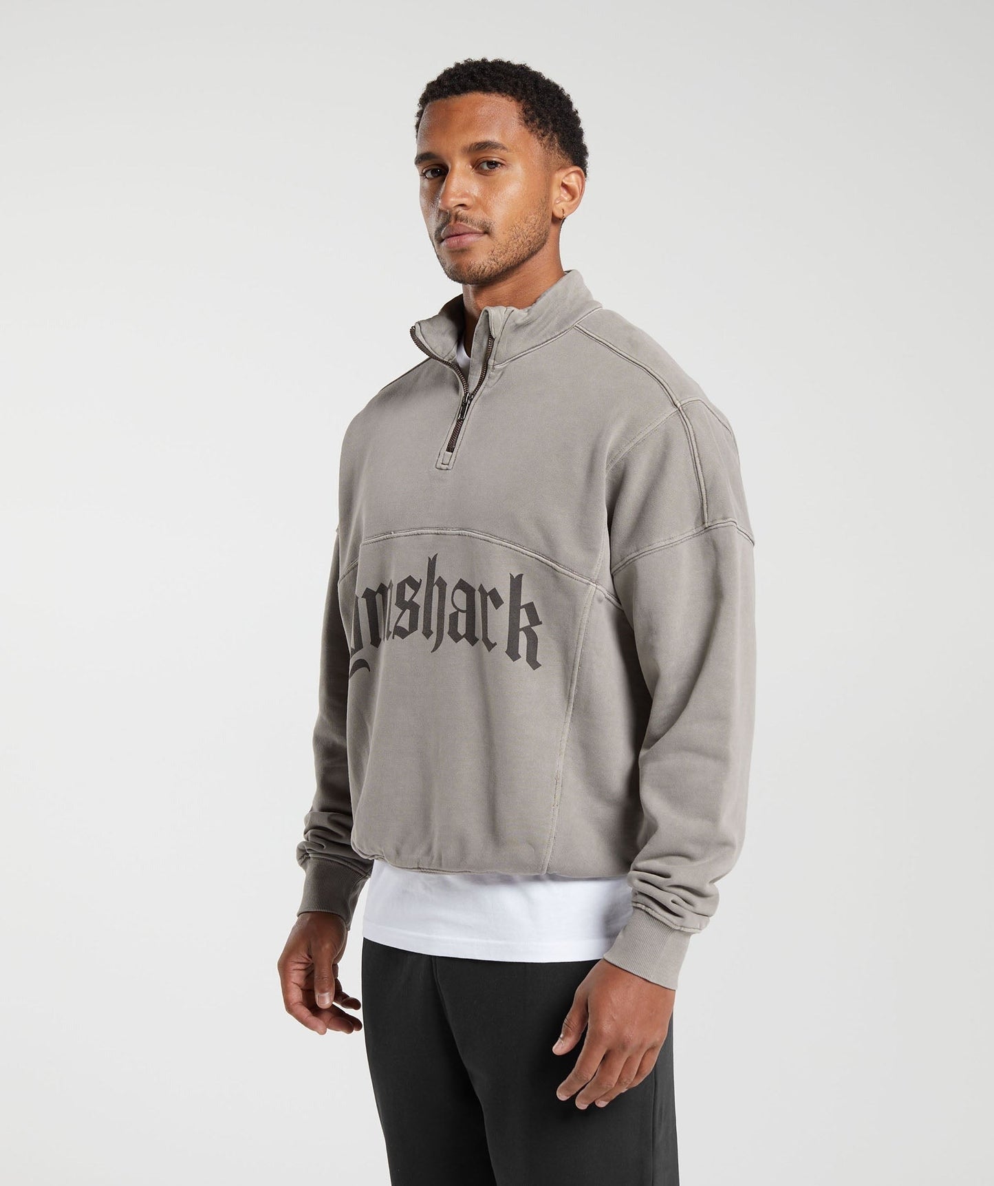 Gymshark Heavyweight 1/4 Zip - Camo Brown