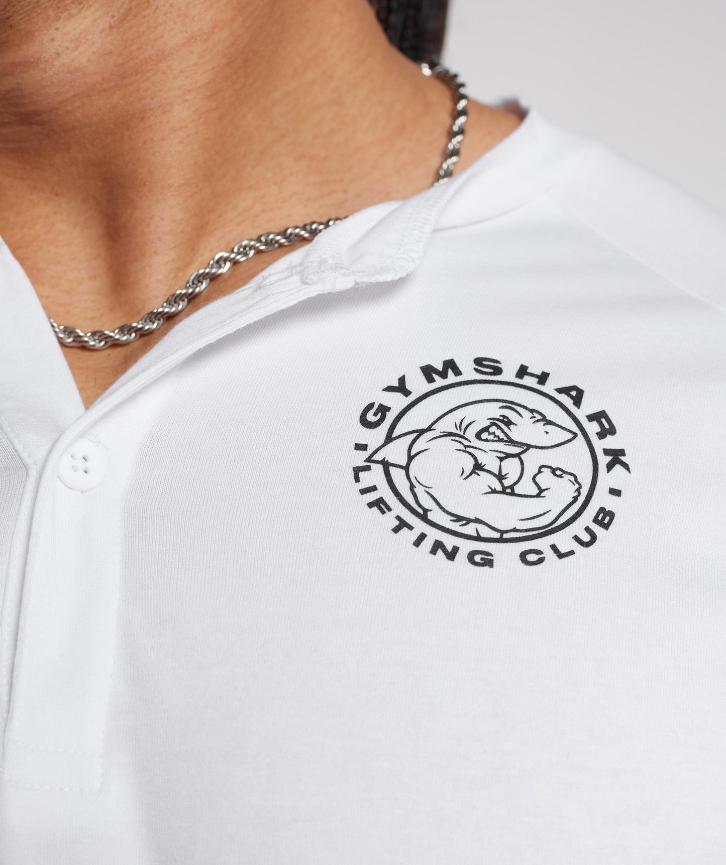 Gymshark Legacy Henley Top - White