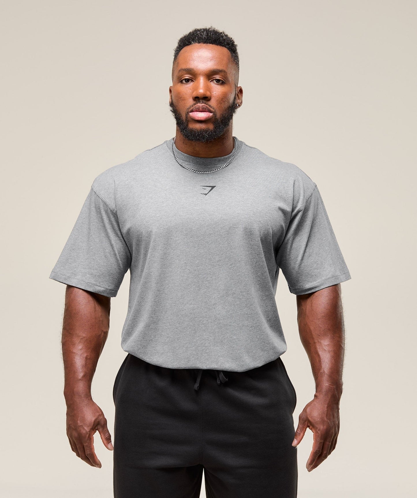 Gymshark Power T-Shirt - Charcoal Core Marl/Black