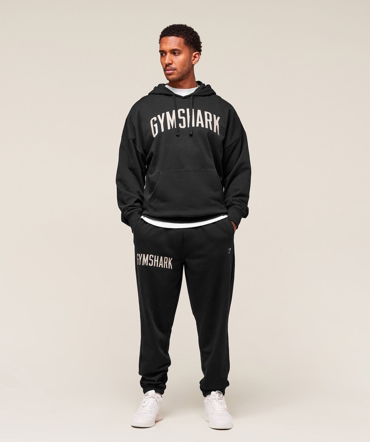 Gymshark Worn Graphic Joggers - Black