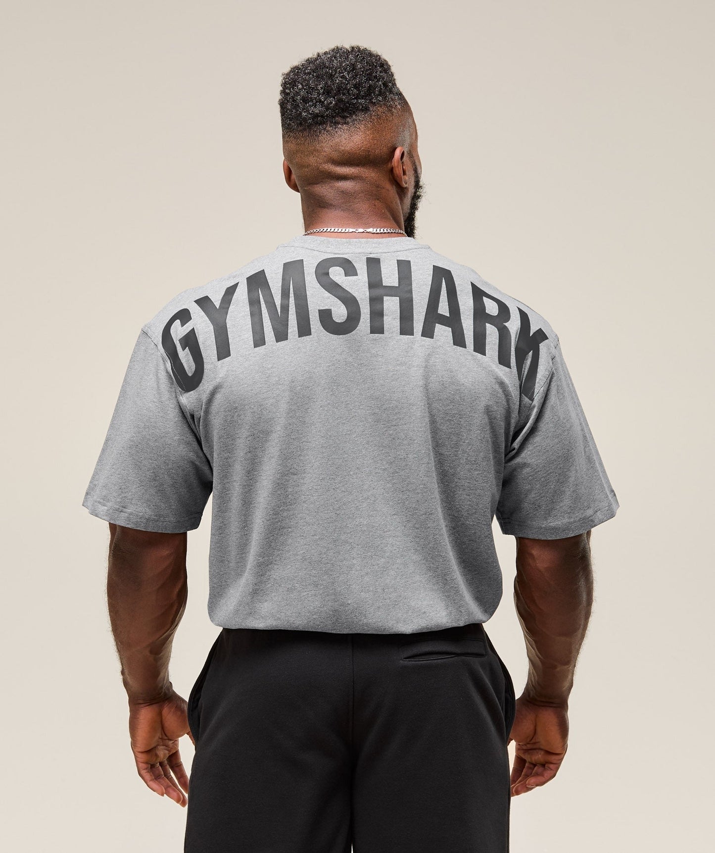 Gymshark Power T-Shirt - Charcoal Core Marl/Black
