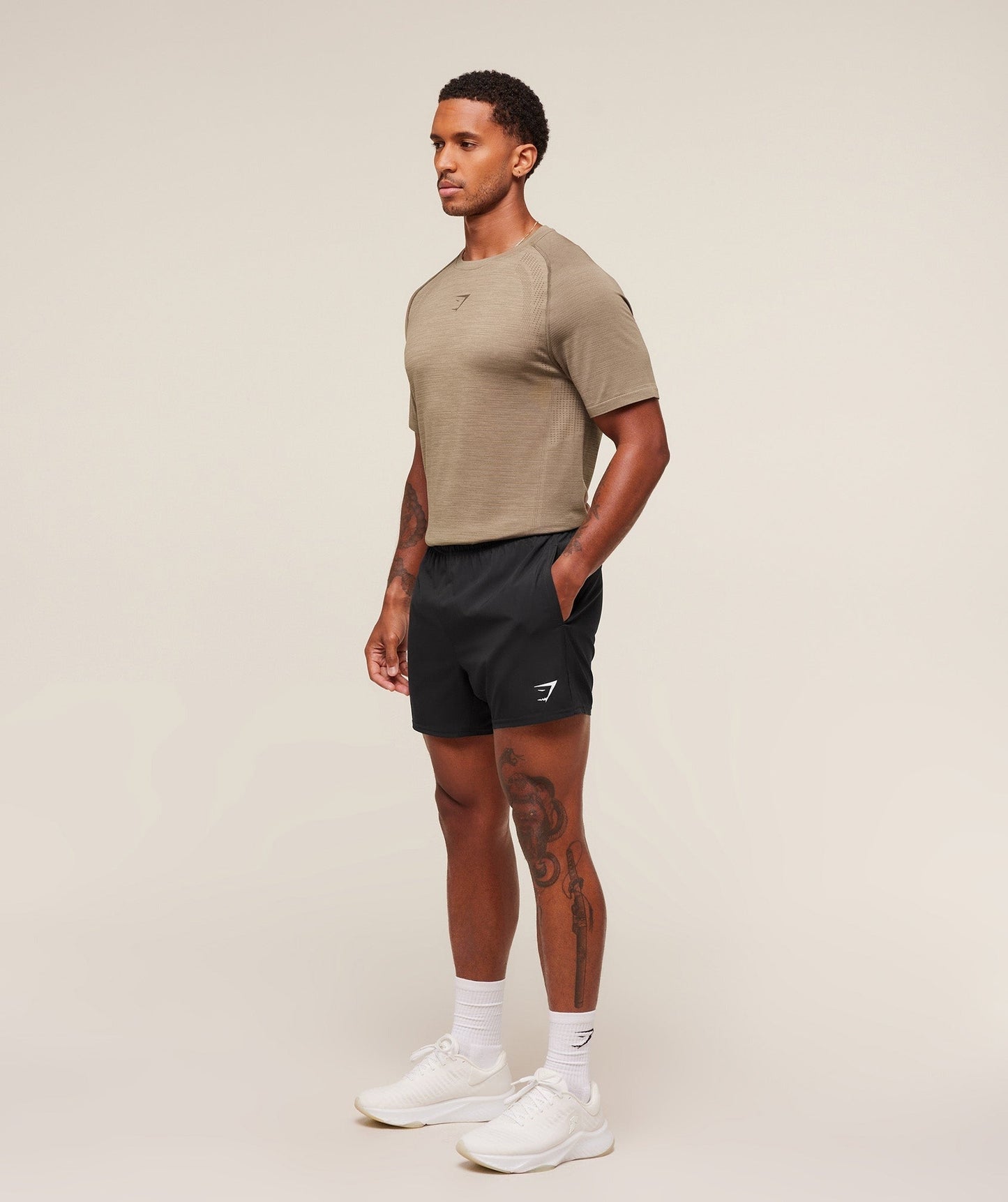 Gymshark Versatile Seamless T-Shirt - Cement Brown/Camo Brown
