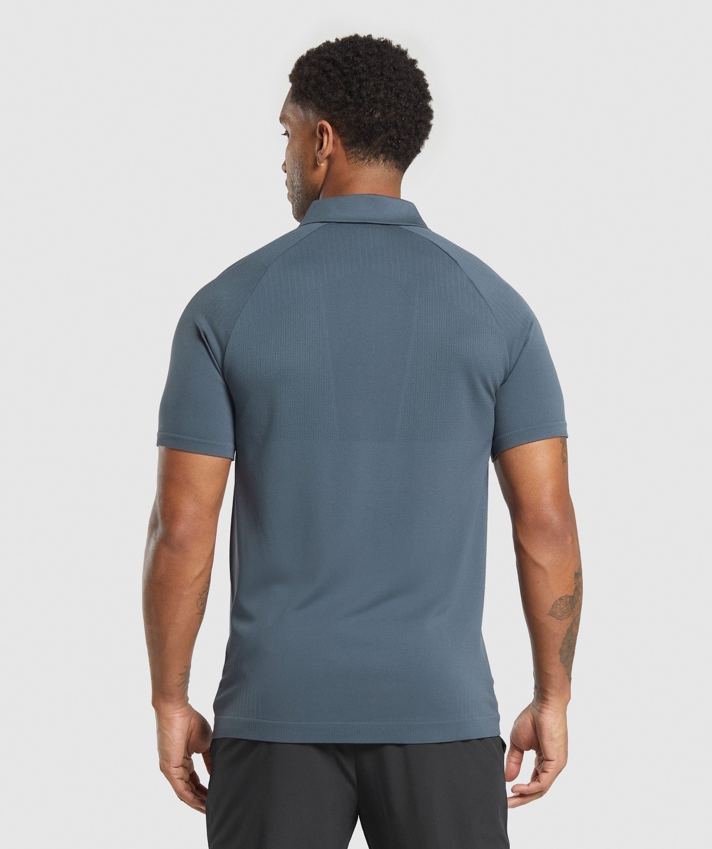 Gymshark Seamless Polo Shirt - Titanium Blue