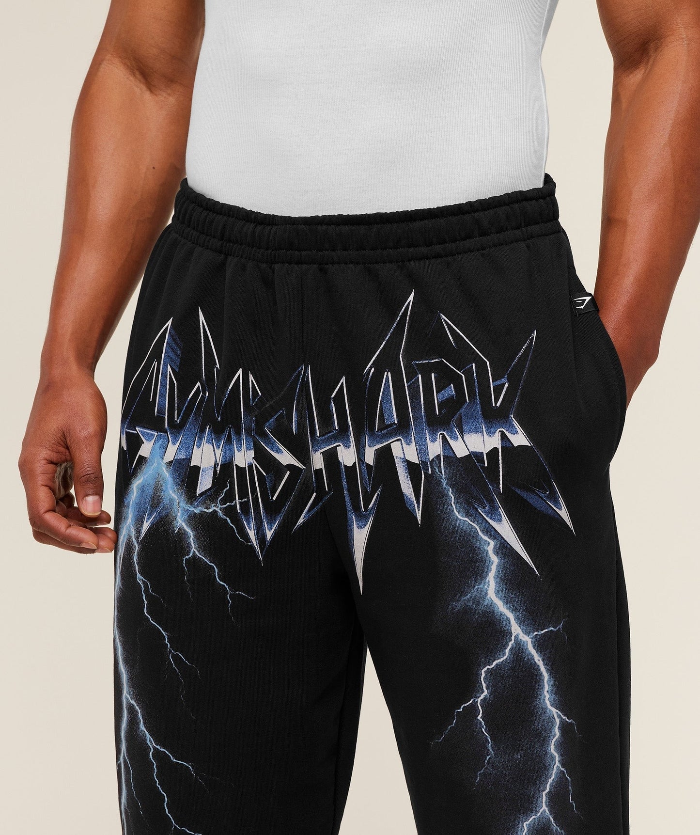 Gymshark Eagle Band Style Graphic Straight Leg Pants - GS Black