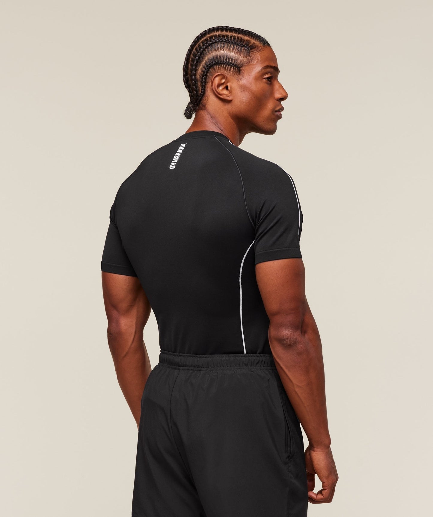 Gymshark Clean Contour Seamless T-Shirt - Black/White