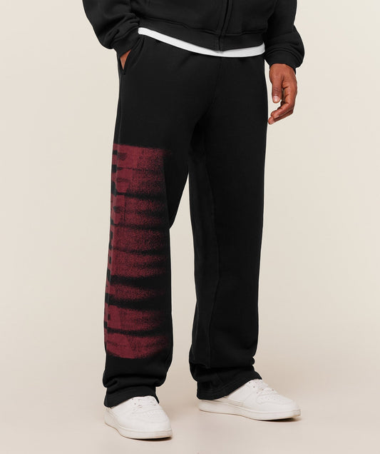 Gymshark Fade Graphic Straight Leg Pants - Black/Sets Red