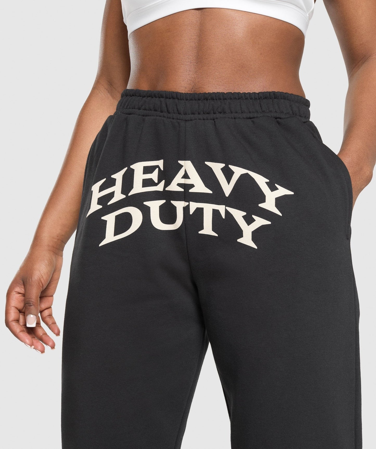 Gymshark Heavy Duty Graphic Loopback Joggers - Black