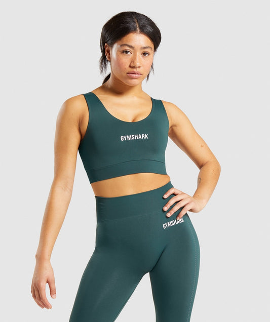Gymshark Breeze Lightweight Seamless Sports Bra - Dark Green