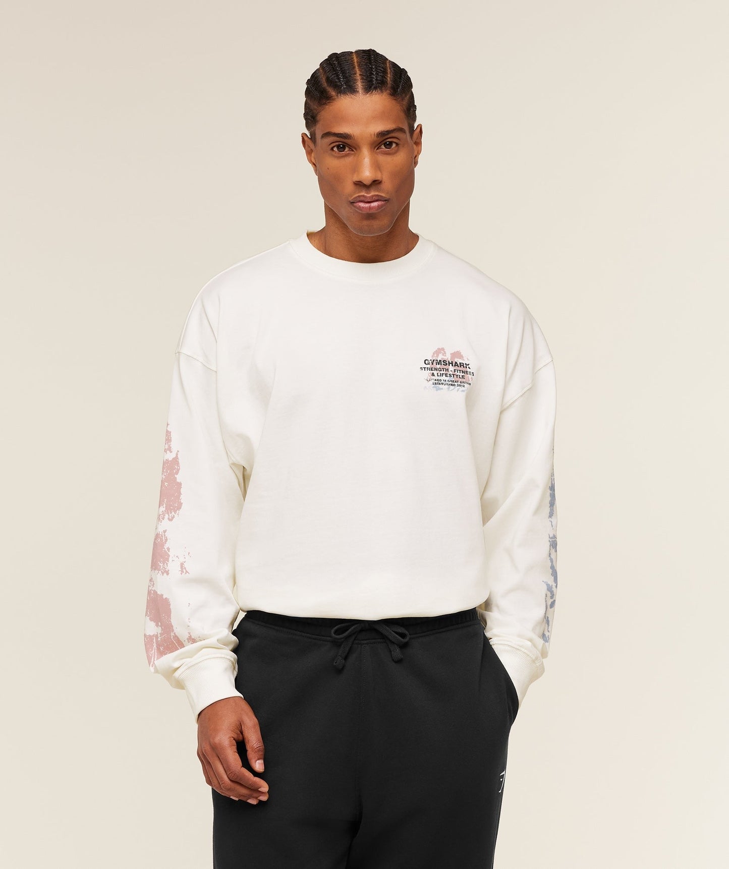 Gymshark Strength Fitness & Lifestyle Long Sleeve T-Shirt - Soft White
