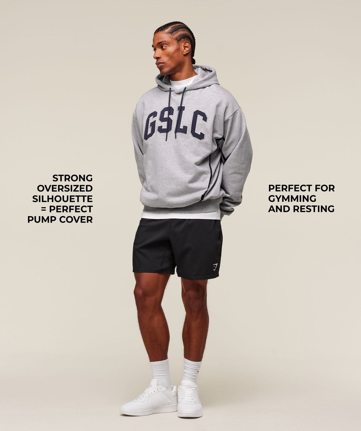 Gymshark GSLC Hoodie - Light Grey Core Marl