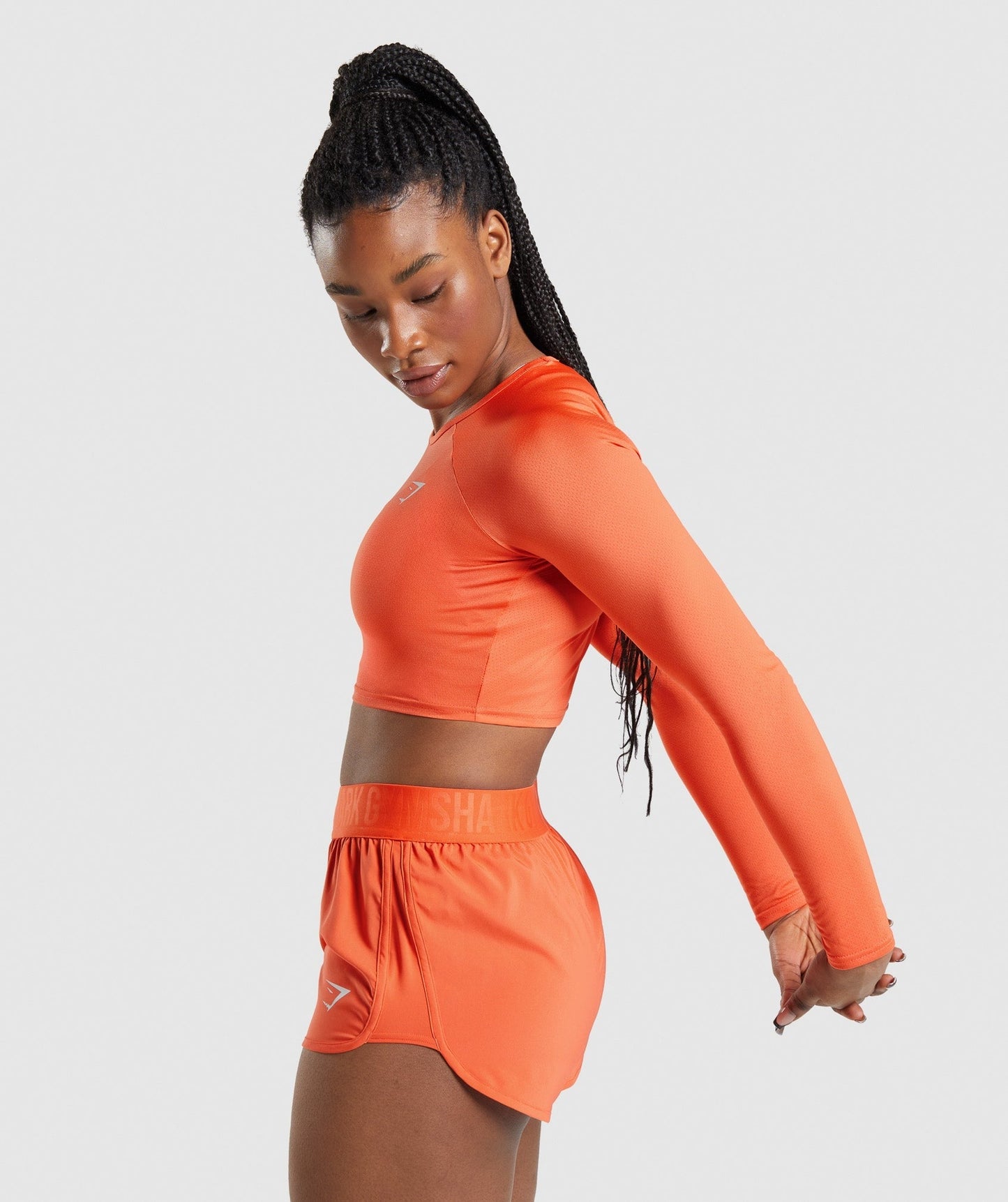 Gymshark Training Long Sleeve Crop Top - Papaya Orange