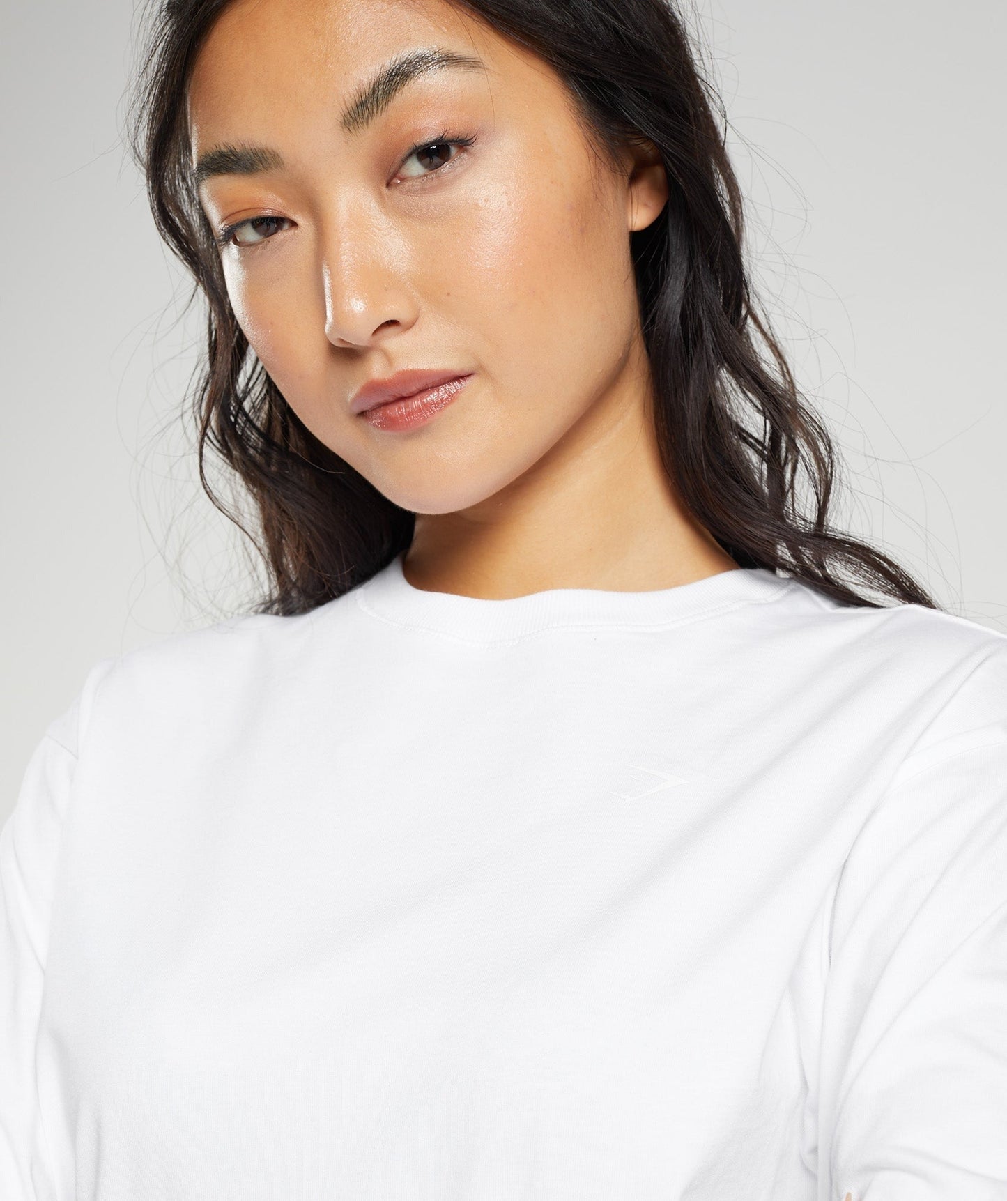 Gymshark Cotton Oversized Long Sleeve Top - White