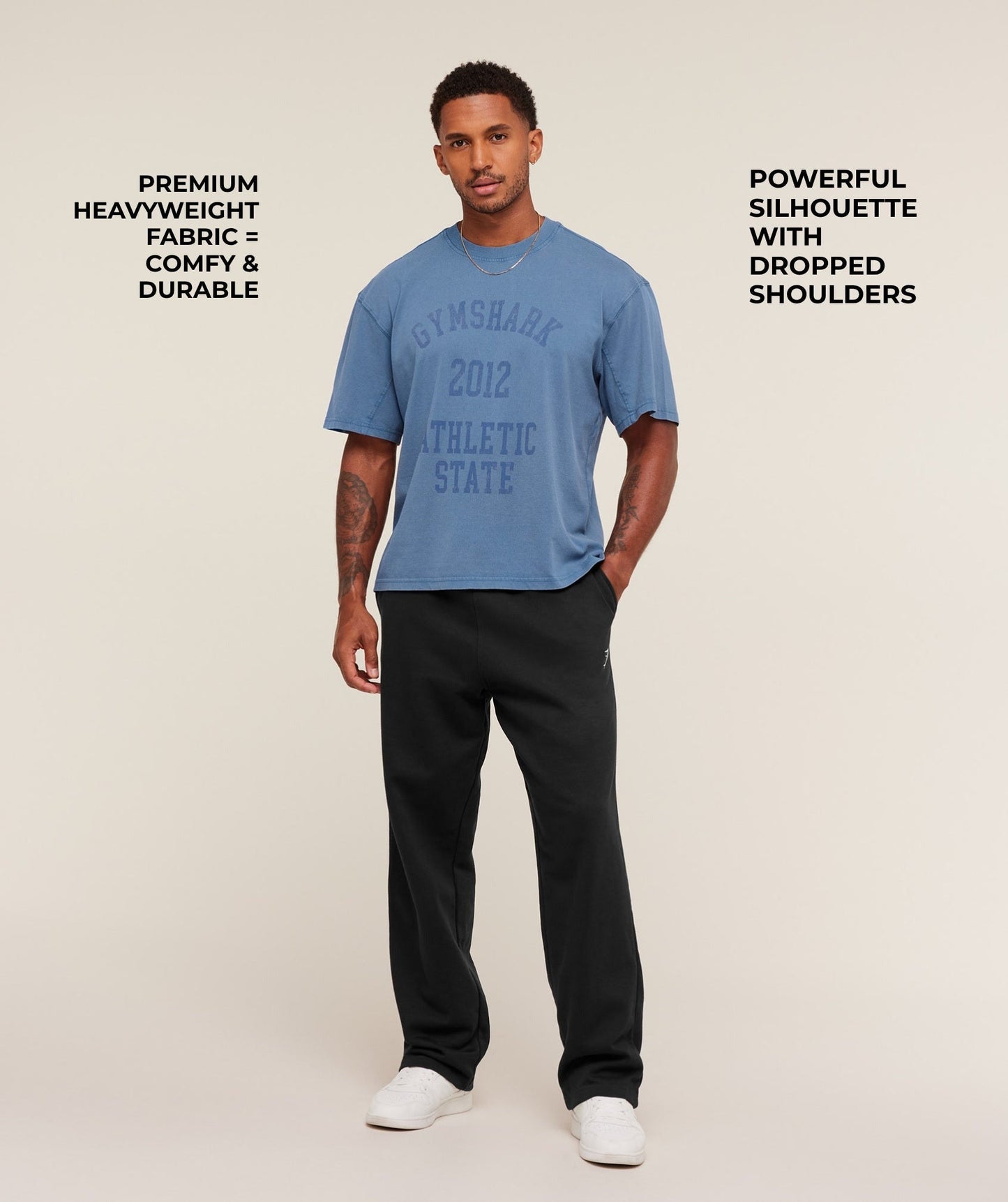 Gymshark Collegiate Washed T-Shirt - Compound Blue