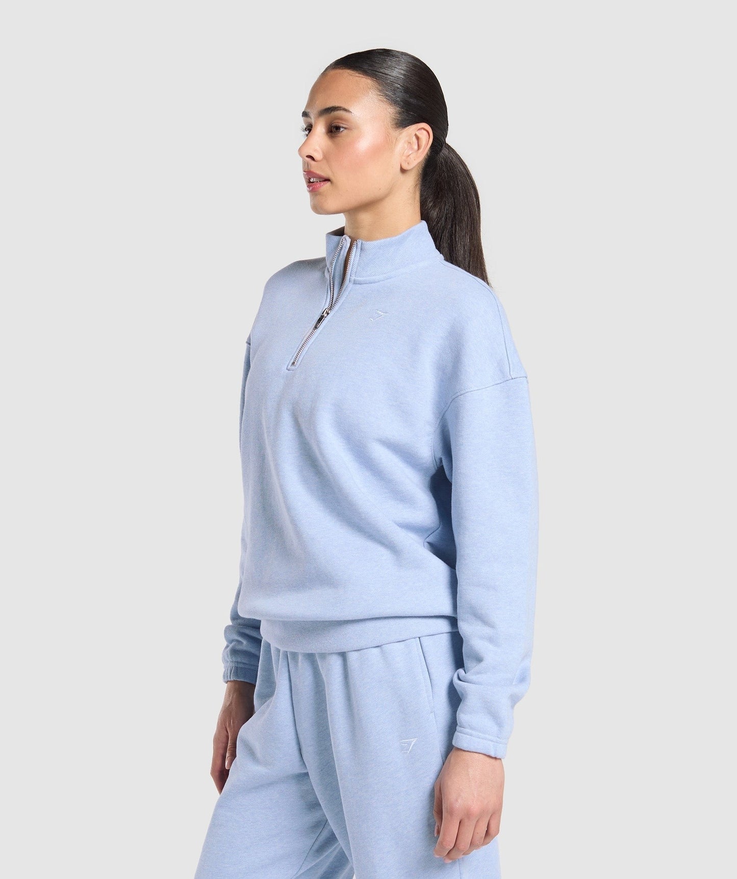 Gymshark Rest Day Sweats 2.0 1/4 Zip Pullover - Blue Marl