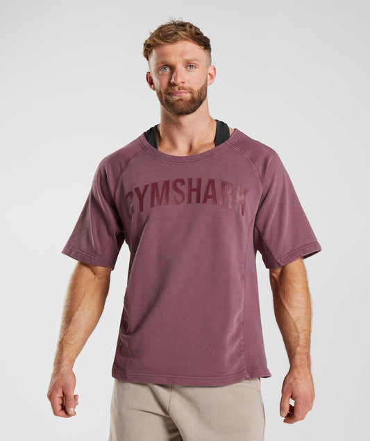 Gymshark Power Washed Rag Top - Cherry Brown