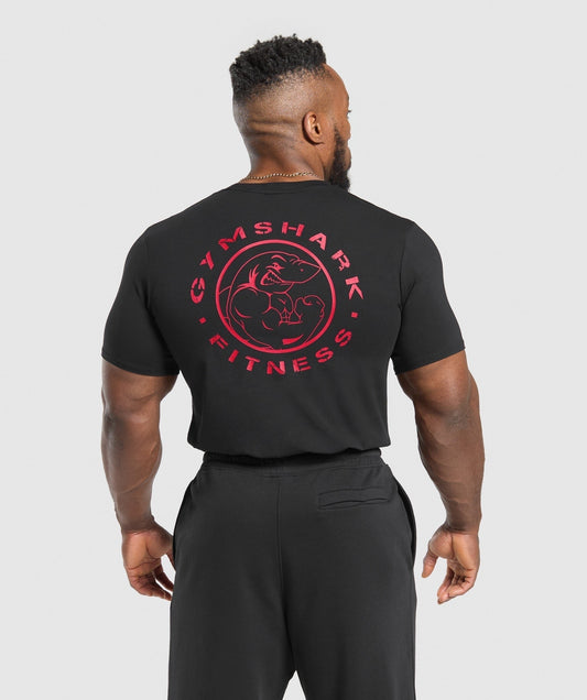 Gymshark Legacy T-Shirt - Black/Conditioning Red