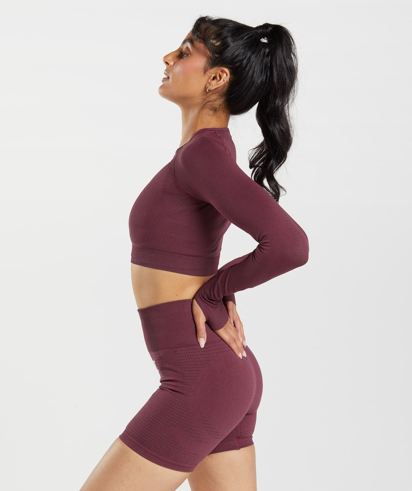 Gymshark Vital Crop Top - Baked Maroon Marl